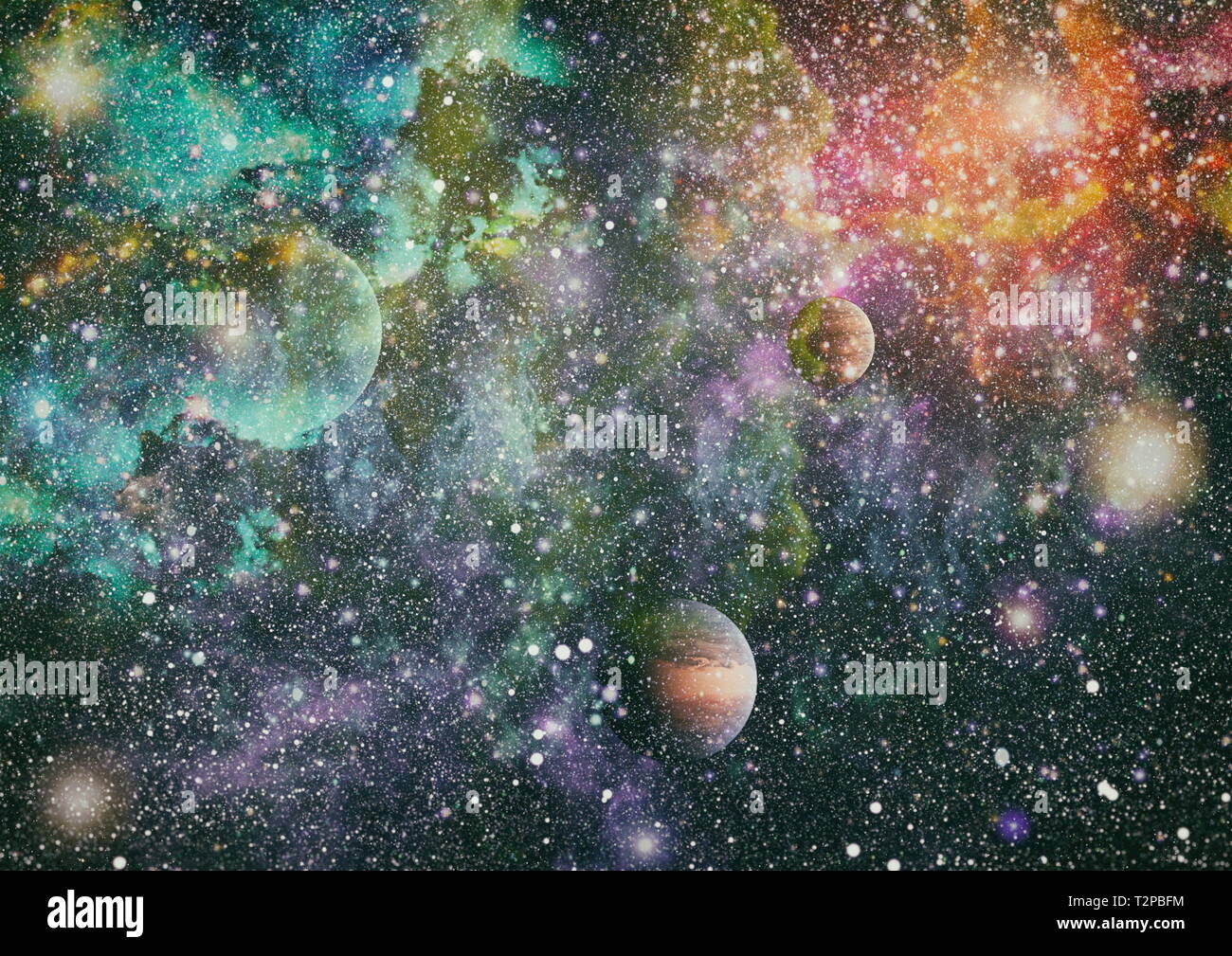 Futuristic abstract space background. Night sky with stars and nebula ...