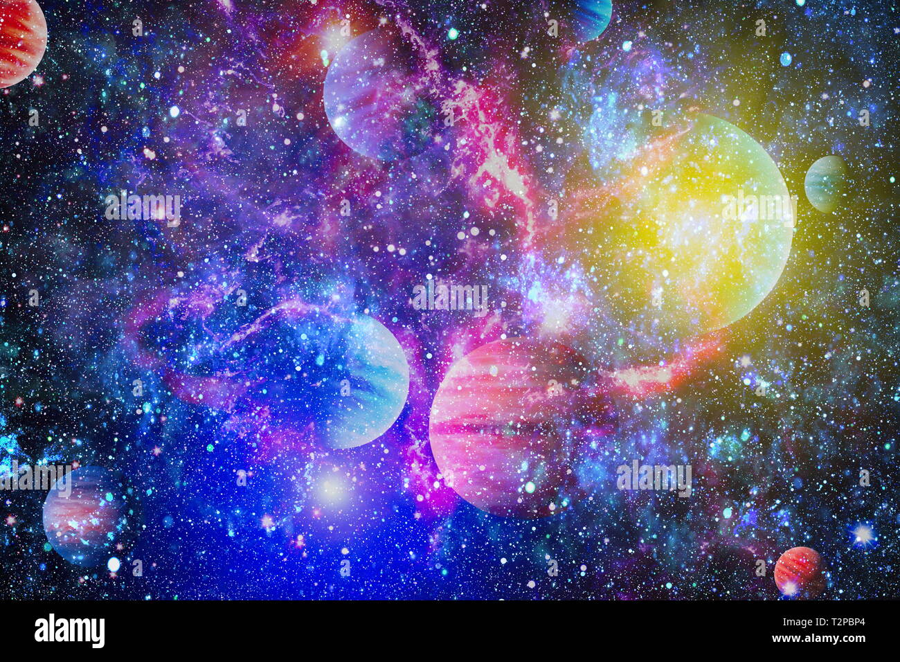 High quality space background. Elements of this image furnished by NASA. Stock Photo