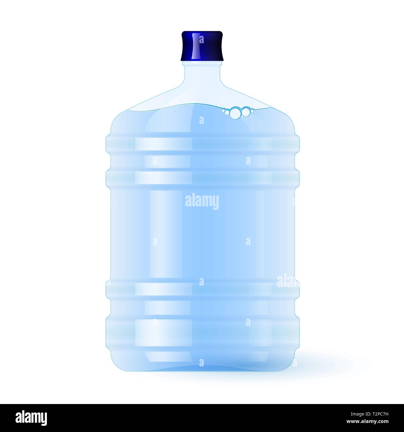 Large plastic bottle with water. Volume five gallons. Clean spring or purified water Stock Vector