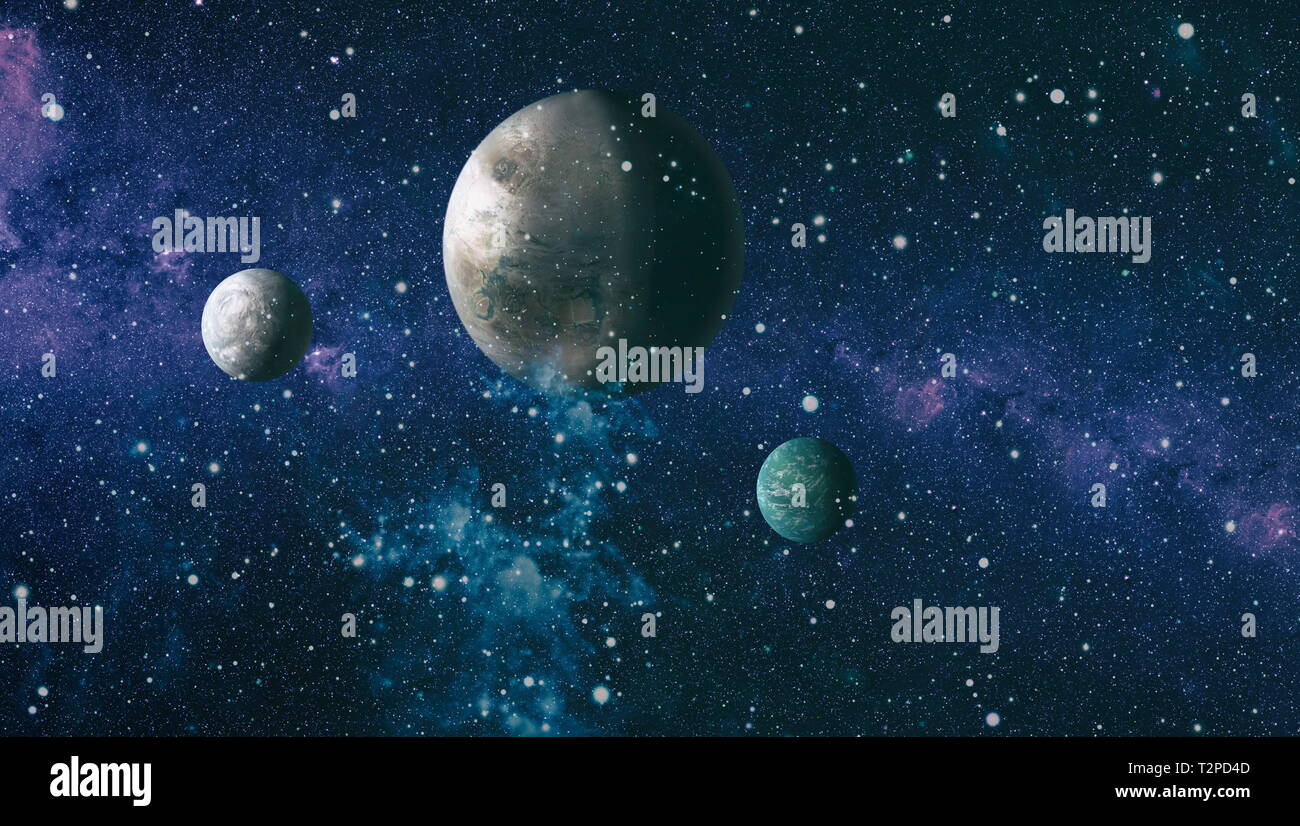 High quality space background. Elements of this image furnished by NASA. Stock Photo