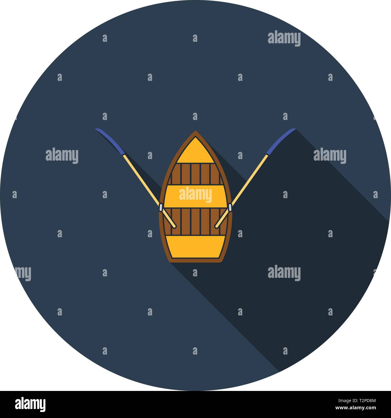 Paddle boat icon. Flat color design. Vector illustration. Stock Vector