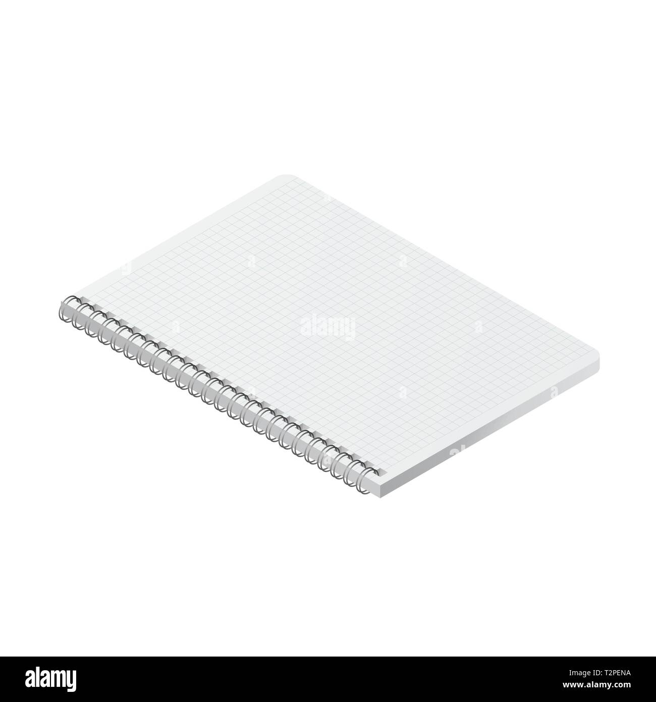 Layout notebook in a checkered 3d isolated object on white background. Stock Vector