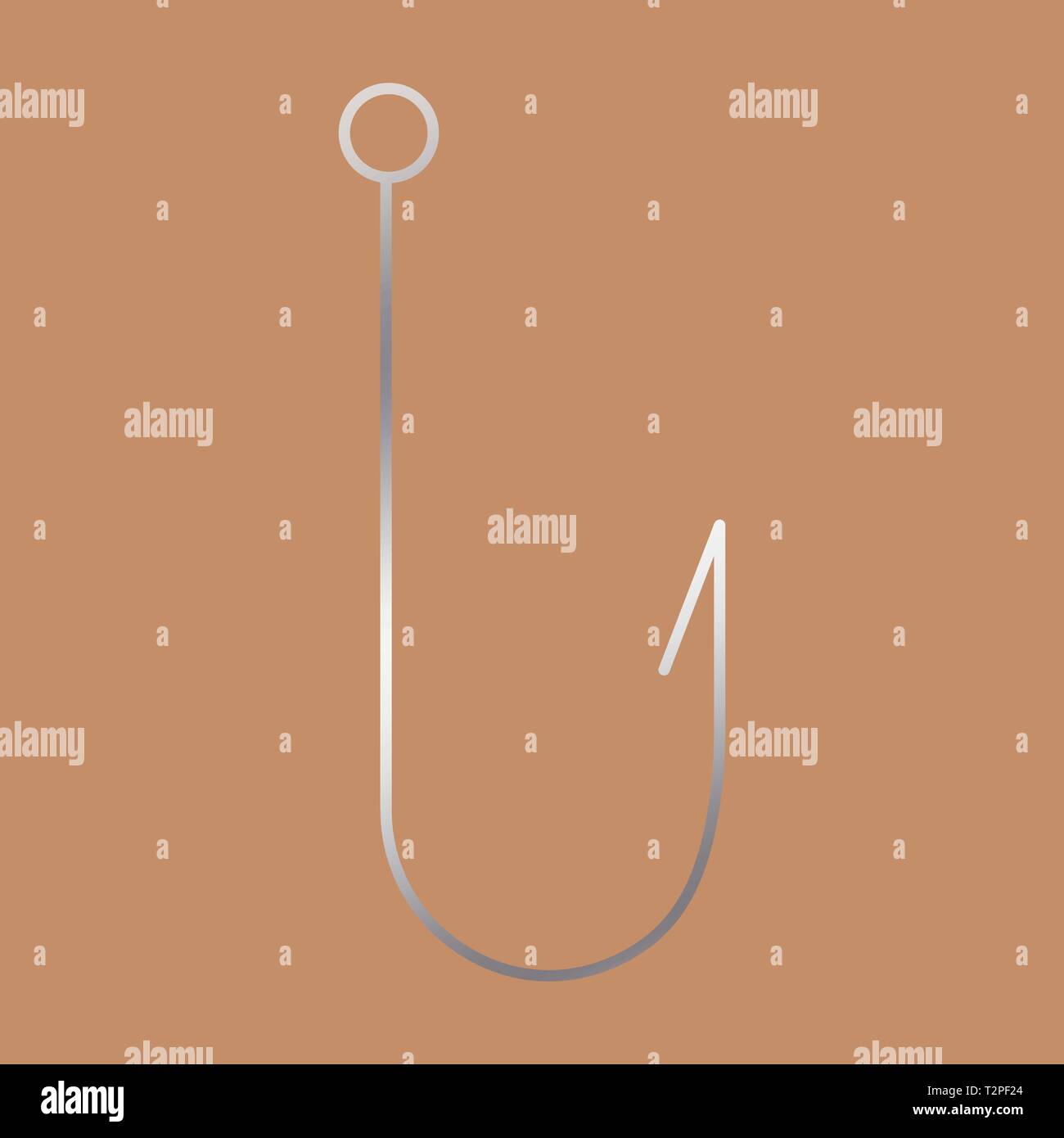 Fishing hook icon. Vector illustration on color background. Stock Vector