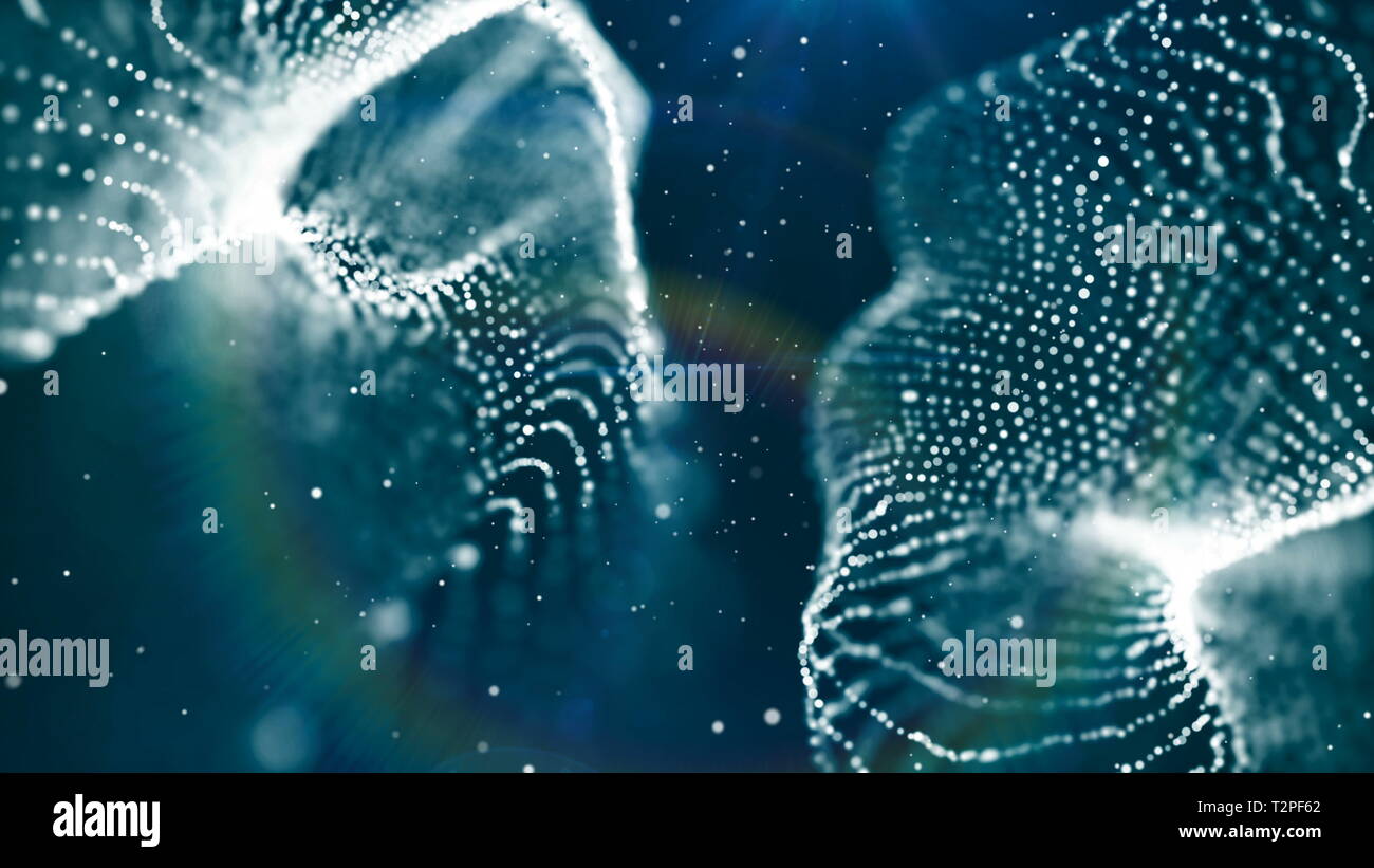 Flowing curve particles background 3d hi-res stock photography and ...