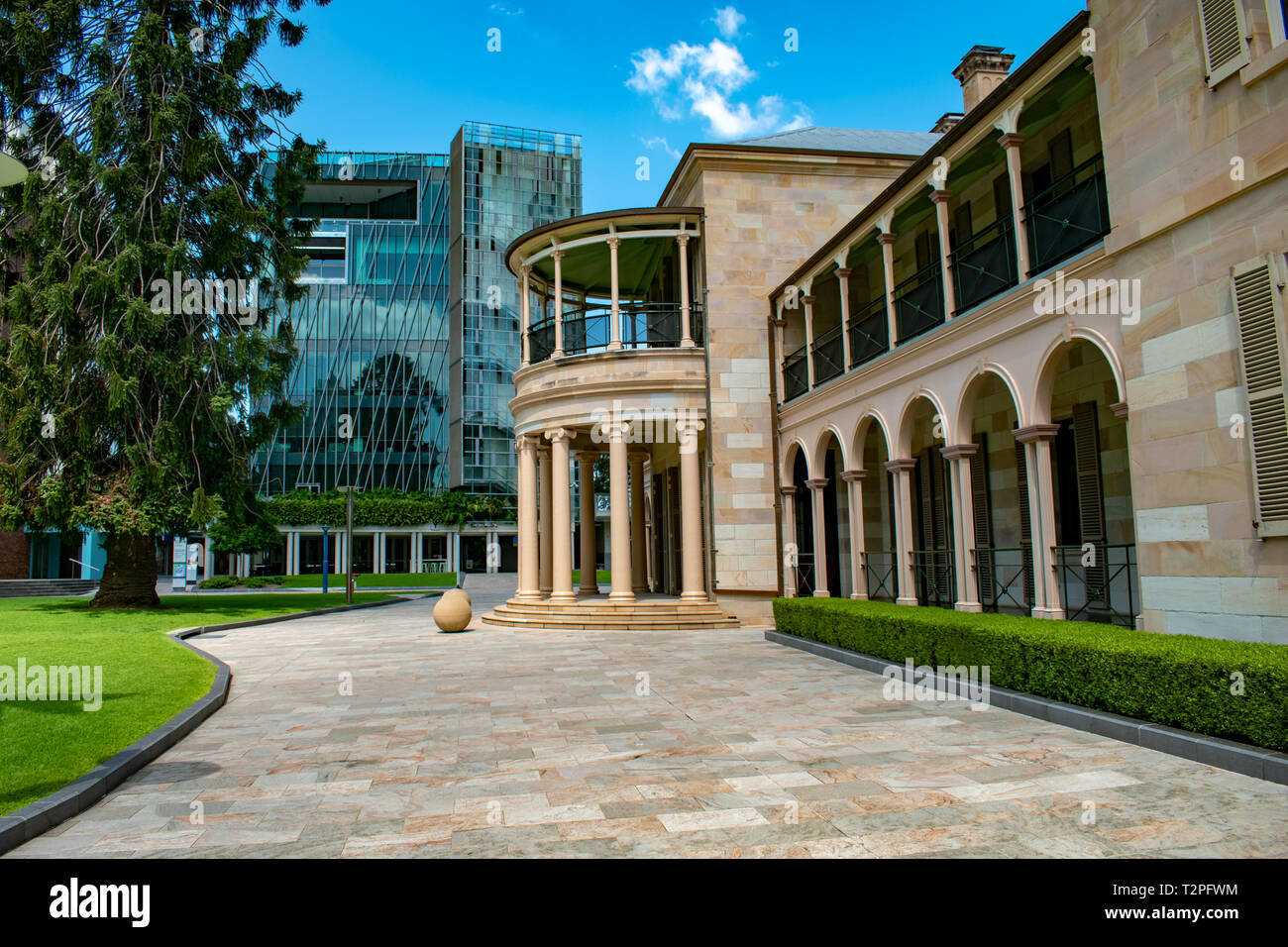 The Queensland University of Technology campus is an interesting mix of modern and historical buildings Stock Photo