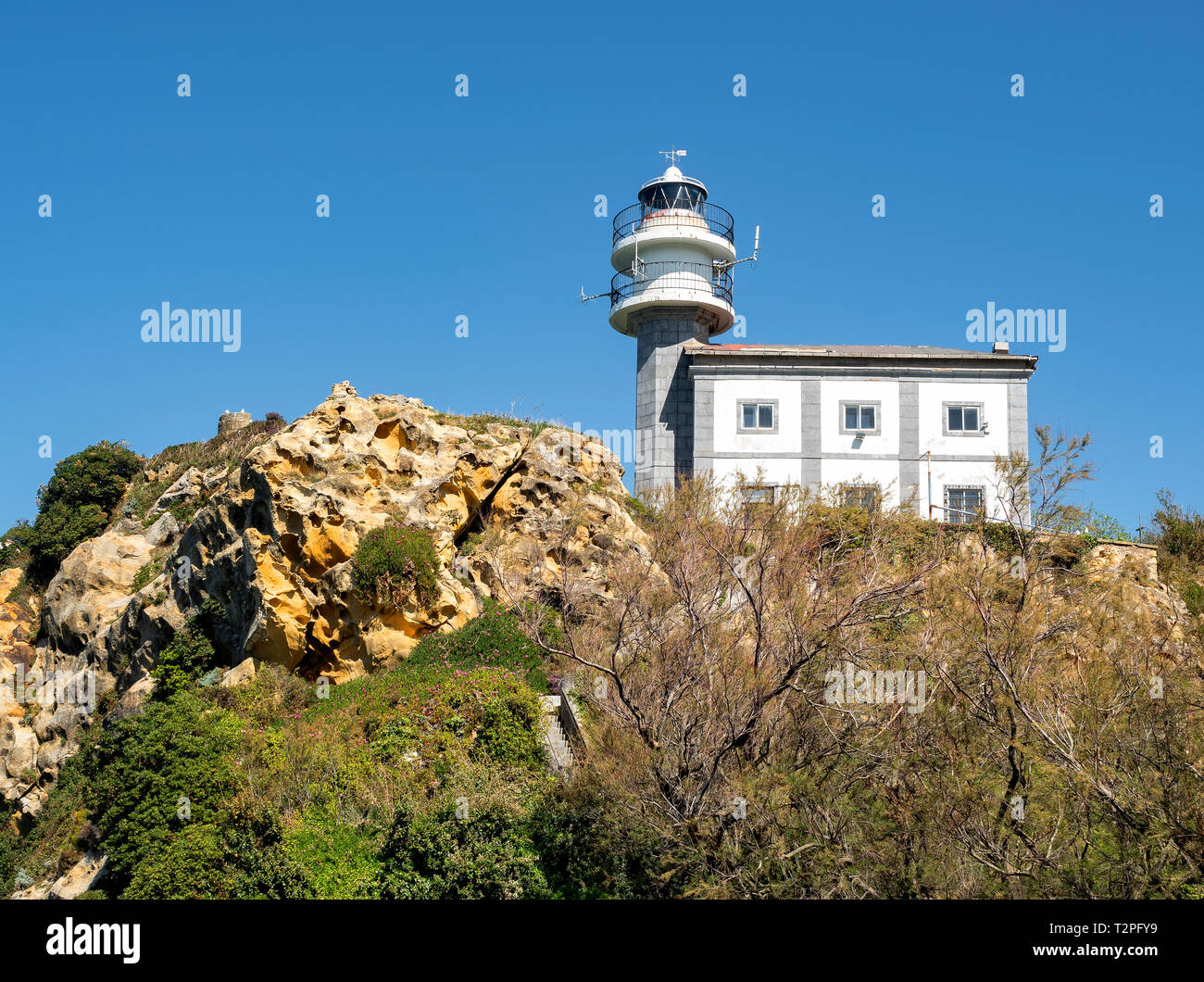Getaria lighthouse Stock Photo