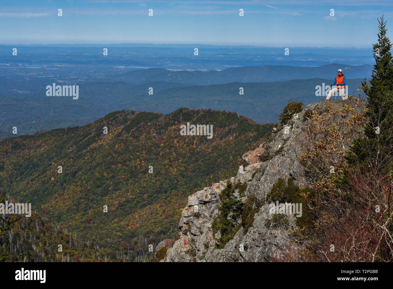 Spectacular mountain range vistas from Charlies Bunion, Appalachian