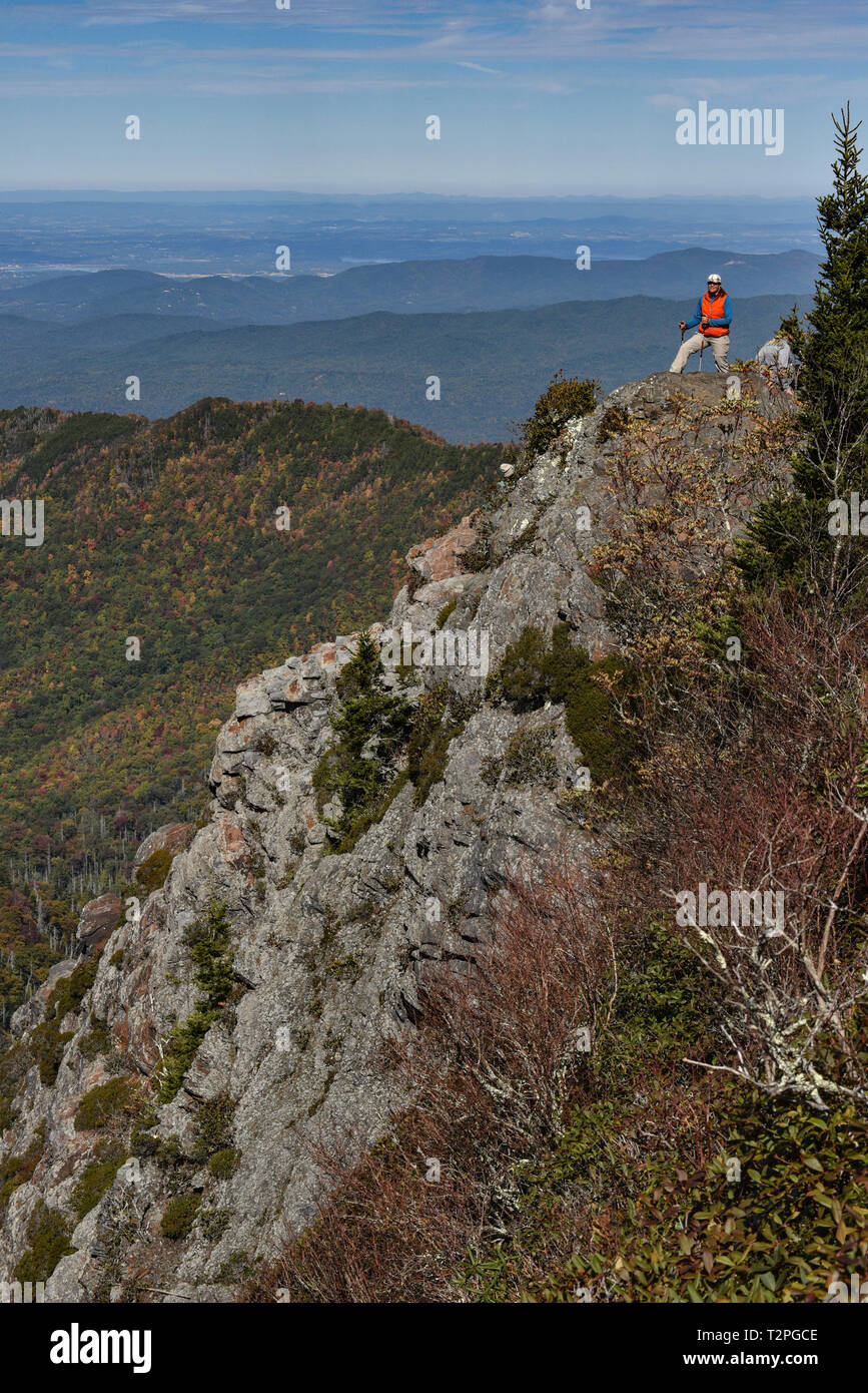 Spectacular mountain range vistas from Charlies Bunion, Appalachian