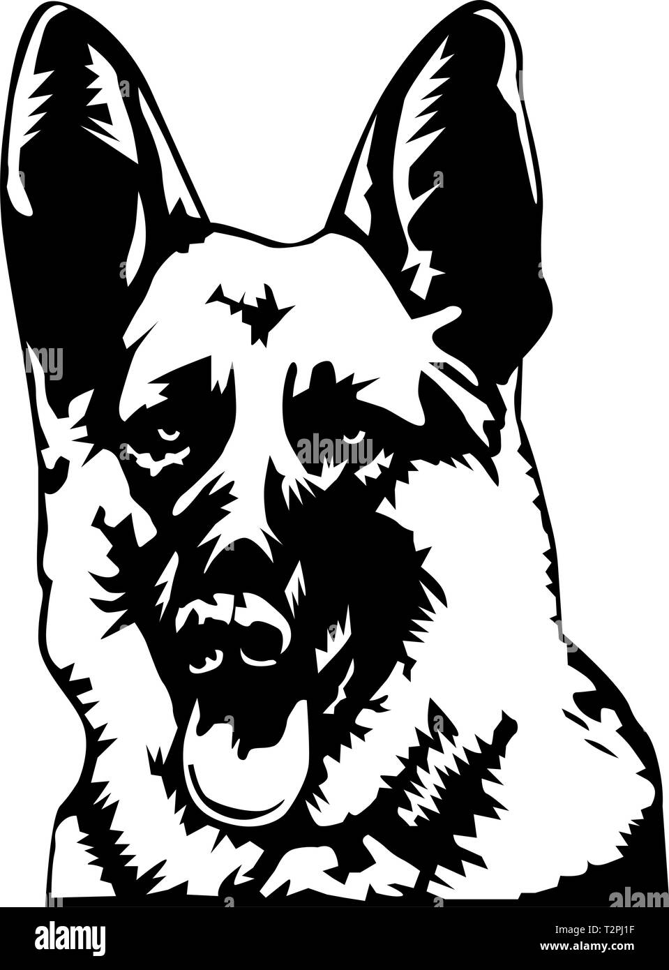 German Shepherd Vector Illustration Stock Vector Image & Art - Alamy