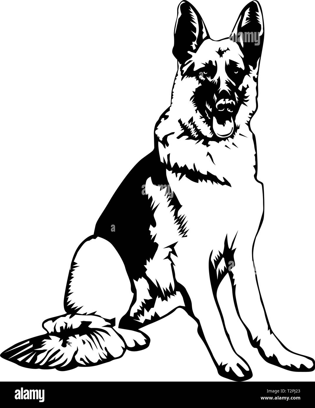 German Shepherd Vector Illustration Stock Vector Art
