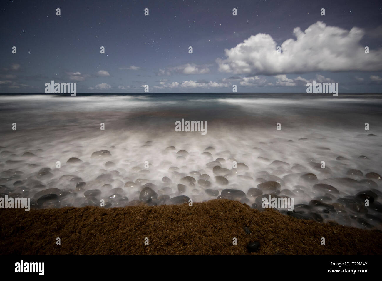 Coastline at night, La Plaine, Dominica, Caribbean Stock Photo Alamy