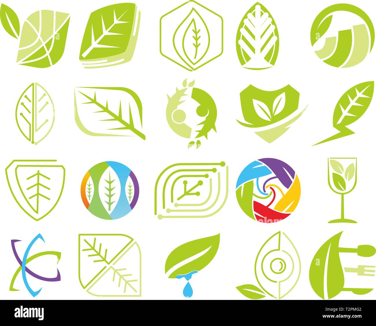 Leaf Logo Design Vector Template Set Stock Vector Image & Art - Alamy