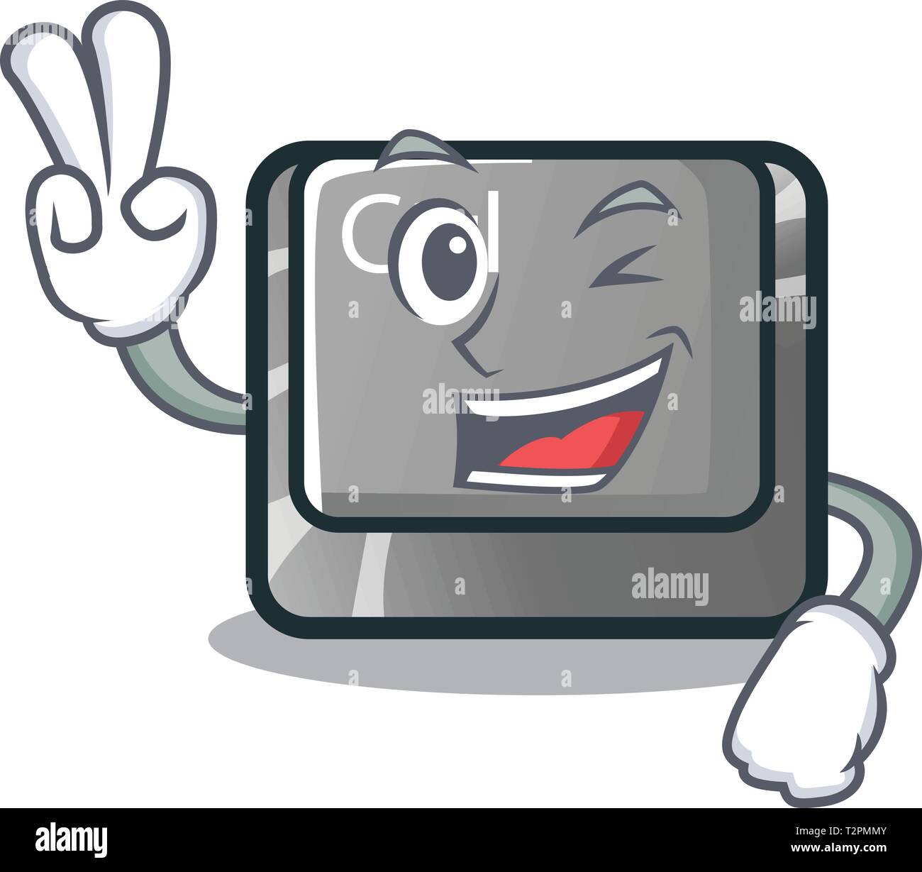 Two finger ctrl button isolated in the mascot vector illustration Stock Vector