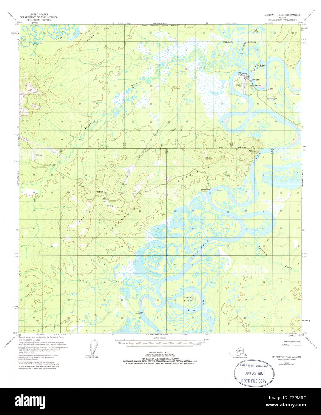 USGS TOPO Map Alaska AK McGrath - Usgs Topo Map Alaska Ak Mcgrath D 6 357402 1954 63360 Restoration T2PMRC 
