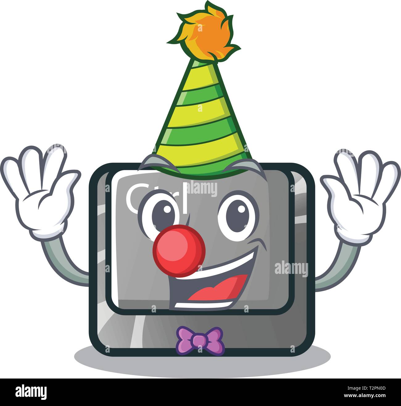 Clown ctrl button on the cartoon keyboard vectoir illustration Stock Vector