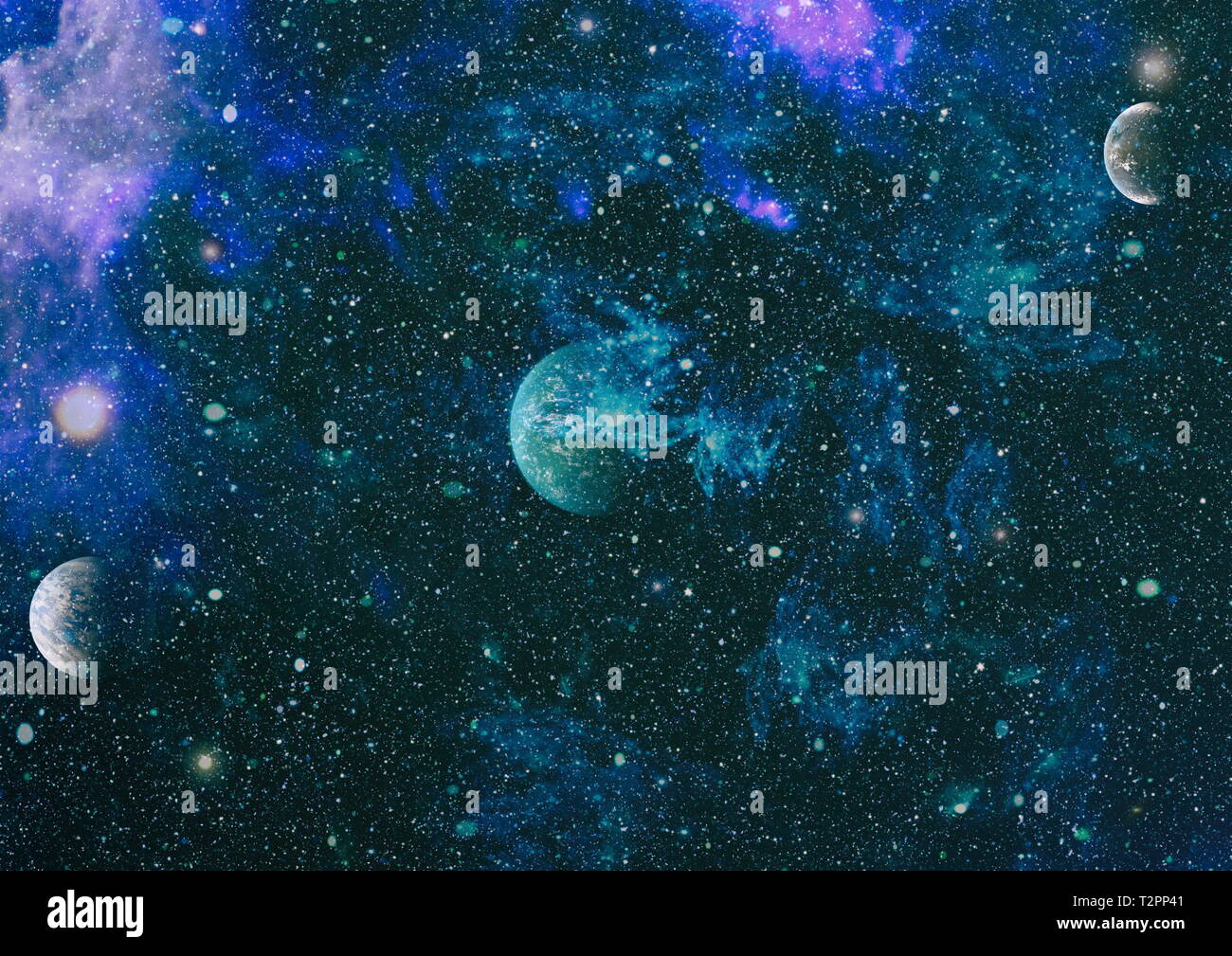Futuristic abstract space background. Night sky with stars and nebula ...