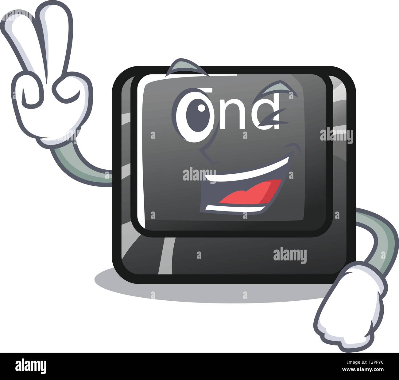 Two finger button end in the shape character vector illustration Stock Vector