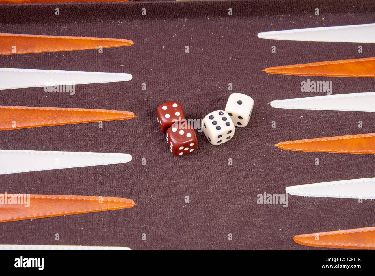backgammon game with dice Stock Photo Alamy