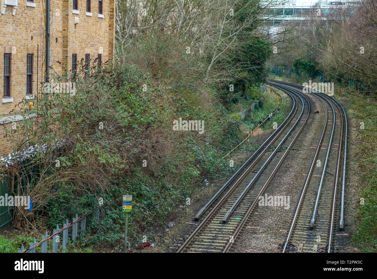 Train route in Chiswick, London Stock Photo - Alamy