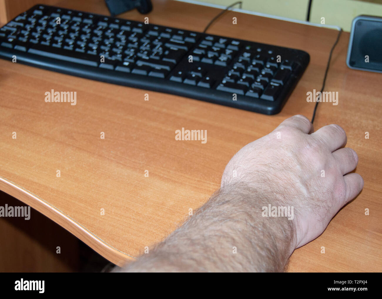 An elderly person, a pensioner, a disabled person using a computer