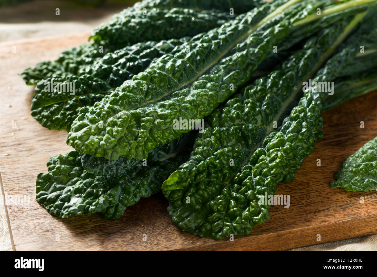 Healthy Organic Green Lacinato Kale Ready to Cook Stock Photo Alamy