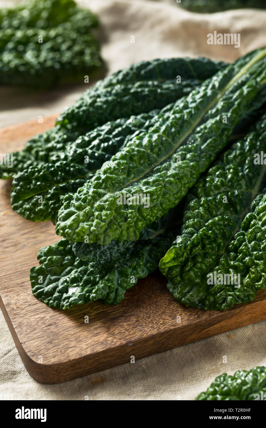 Healthy Organic Green Lacinato Kale Ready to Cook Stock Photo