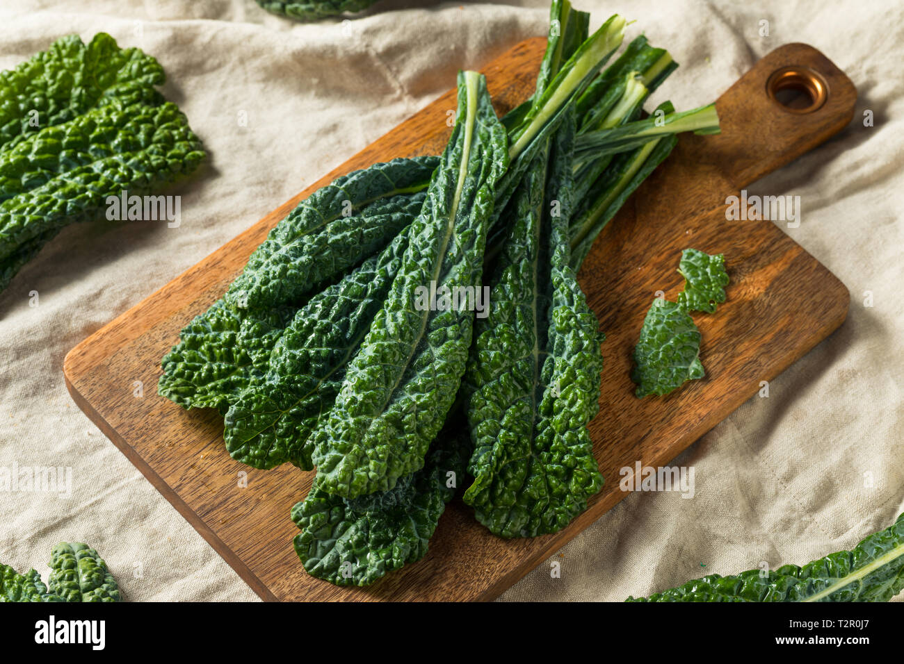 Healthy Organic Green Lacinato Kale Ready to Cook Stock Photo Alamy