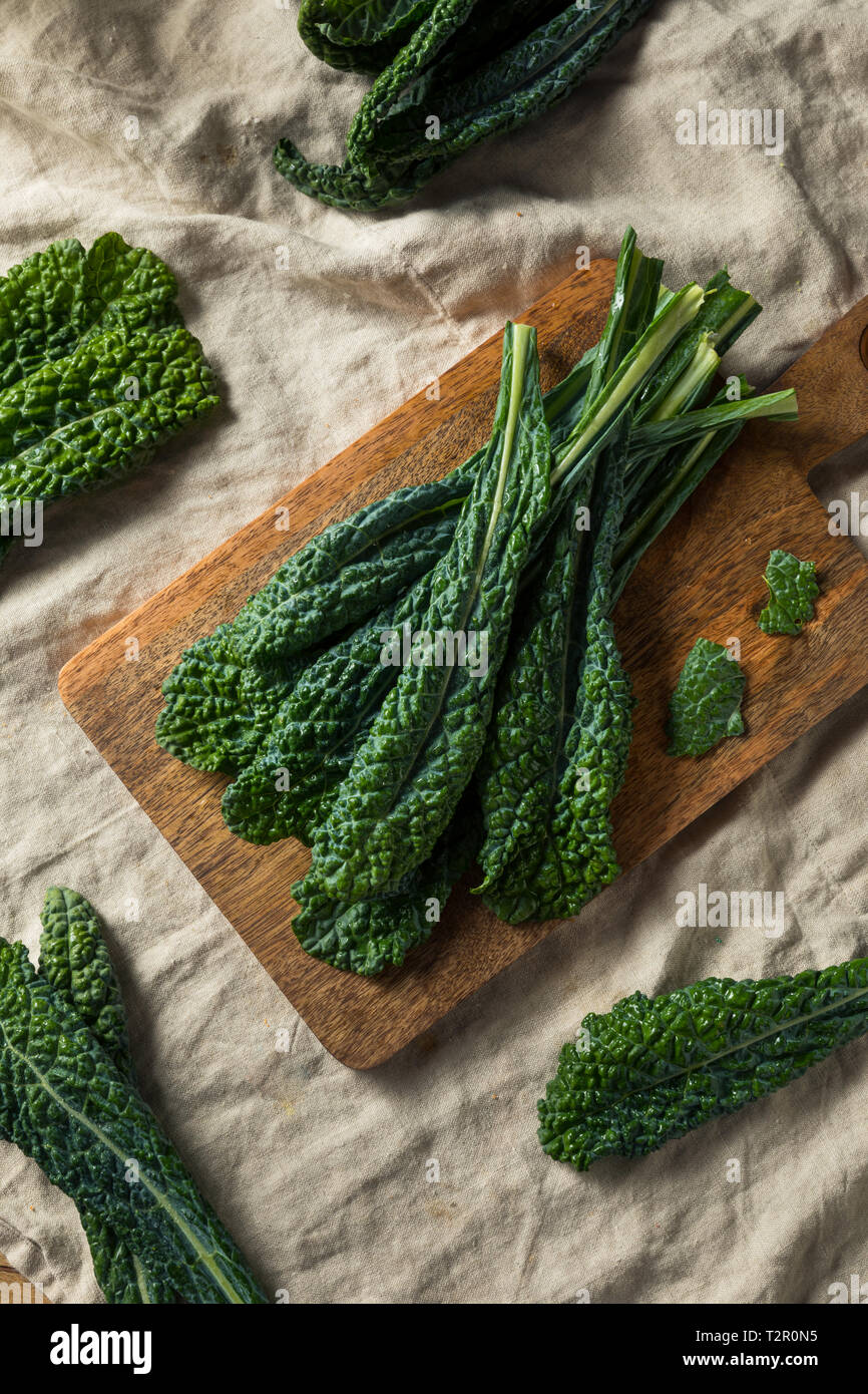 Healthy Organic Green Lacinato Kale Ready to Cook Stock Photo Alamy