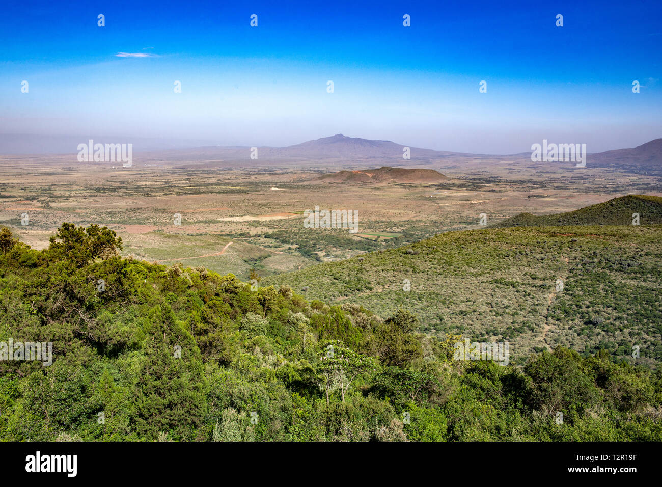 View overlooking the Great Rift Valley in Kenya Stock Photo