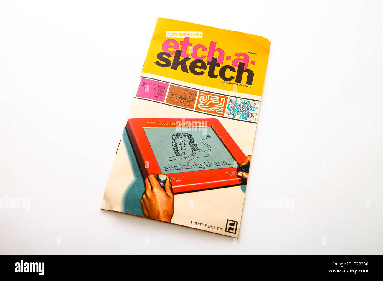 Etch A Sketch Toy On White Stock Photo - Download Image Now - Etch