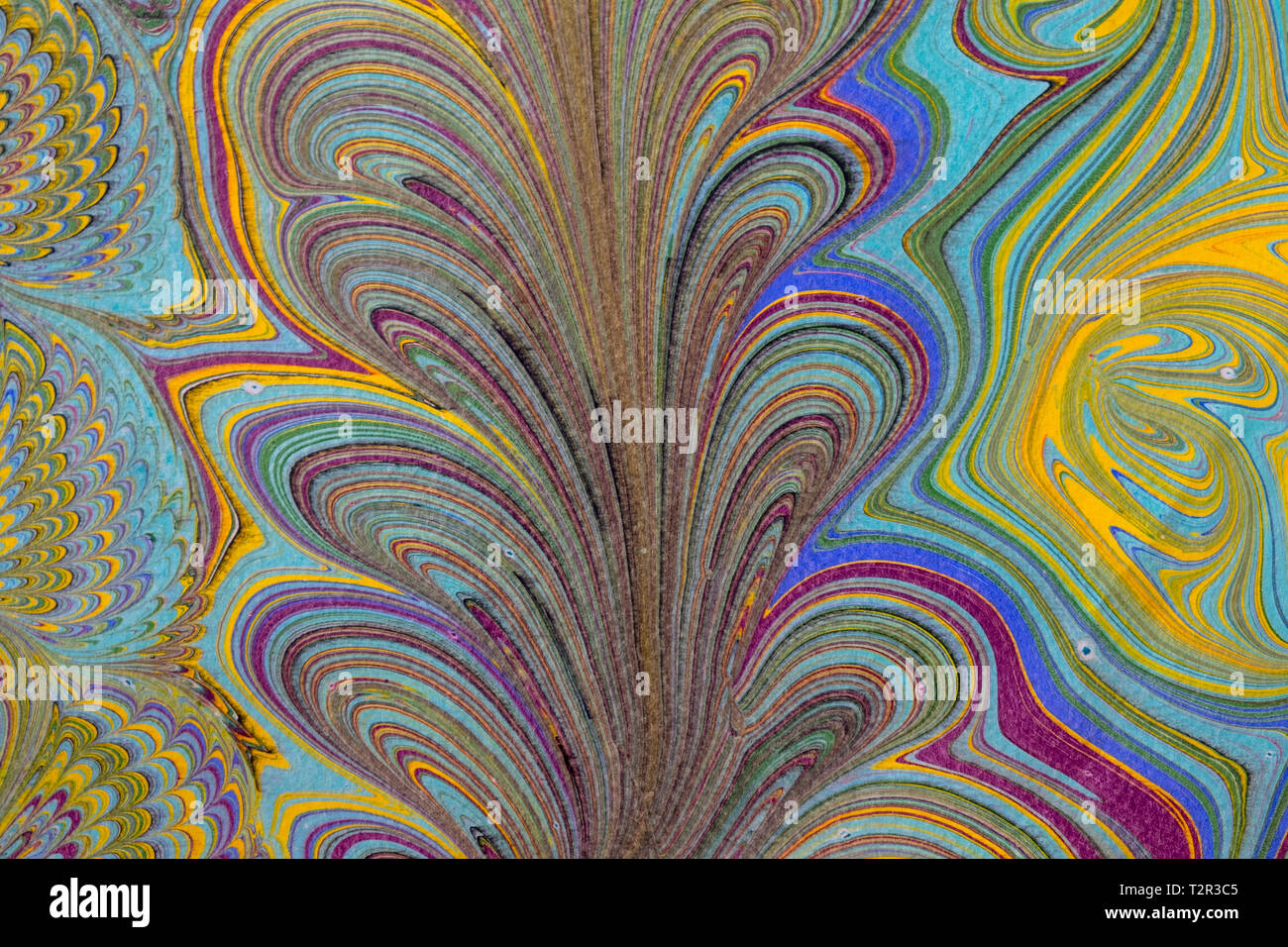 Marbled paper hand painted. Stock Photo