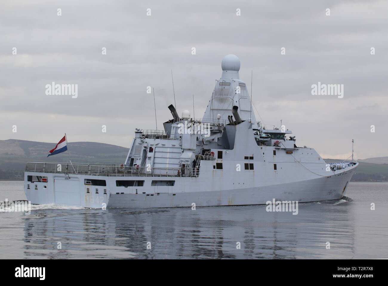 HNLMS Friesland (P842), a Holland-class offshore patrol vessel operated by the Royal Netherlands Navy, on her arrival for Exercise Joint Warrior 19-1. Stock Photo