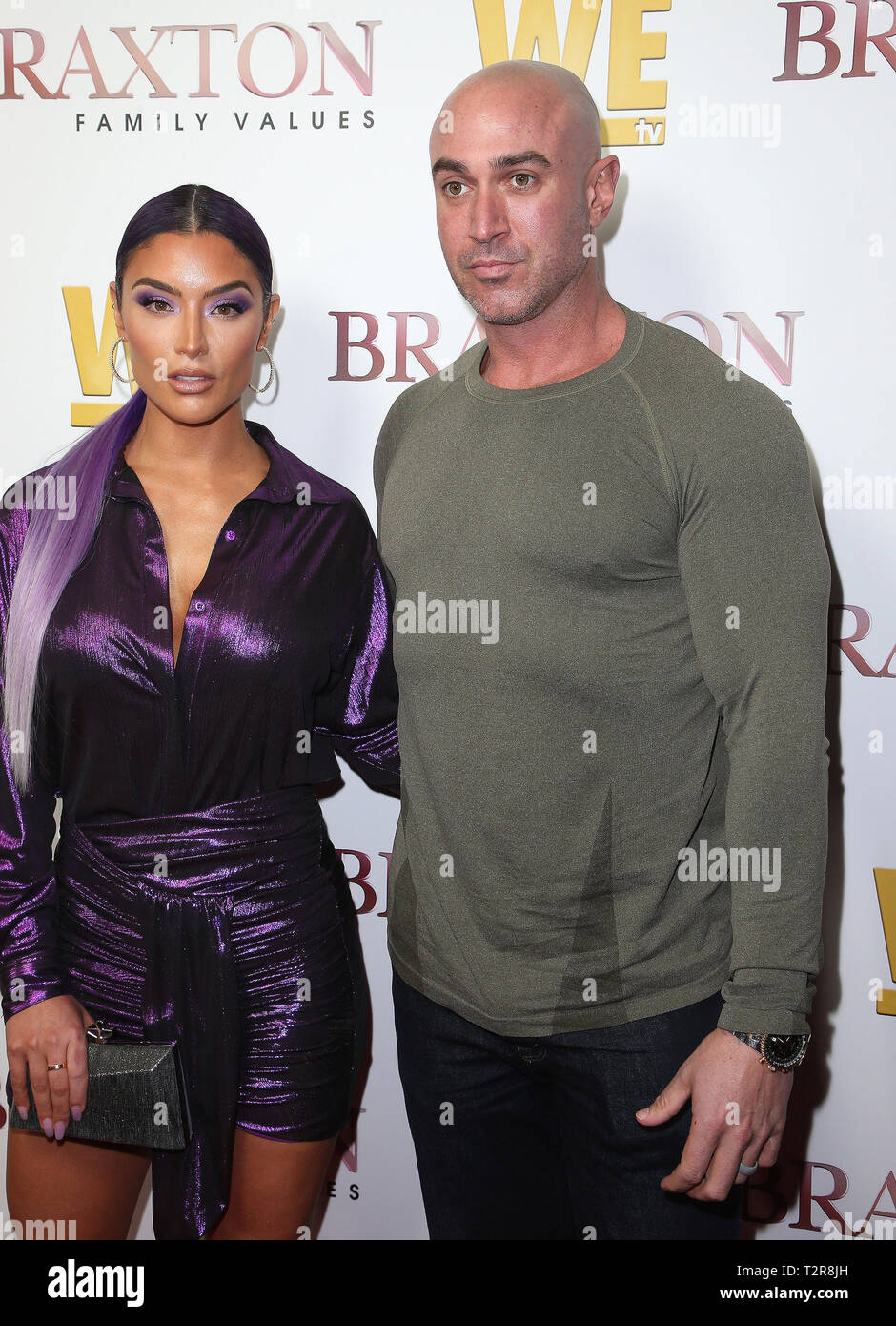 April 2, 2019 - West Hollywood, U.S. - 02 April 2019 - West Hollywood,  California - Natalie Eva Marie, Jonathan Coyle. WE tv Celebrates ''Braxton  Family Values'' Season Six Premiere held at, image size:940x1390