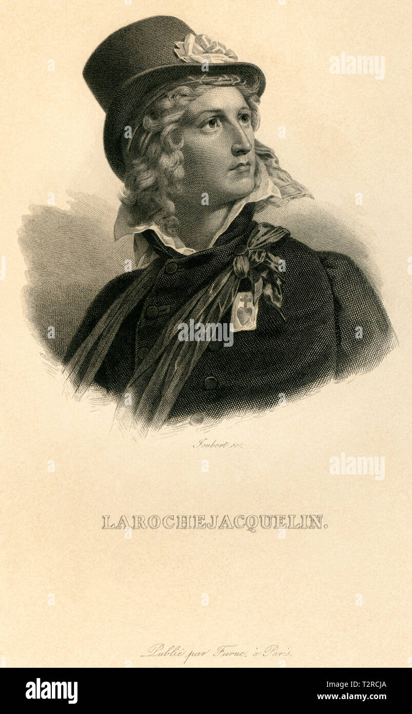 Europa, Frankreich, Henri de la Rochejacquelin, Gegner der Französischer Revolution, Kupferstich von Foubert , wahrscheinlich zwischen 1800 und 1819 , Stock Photo