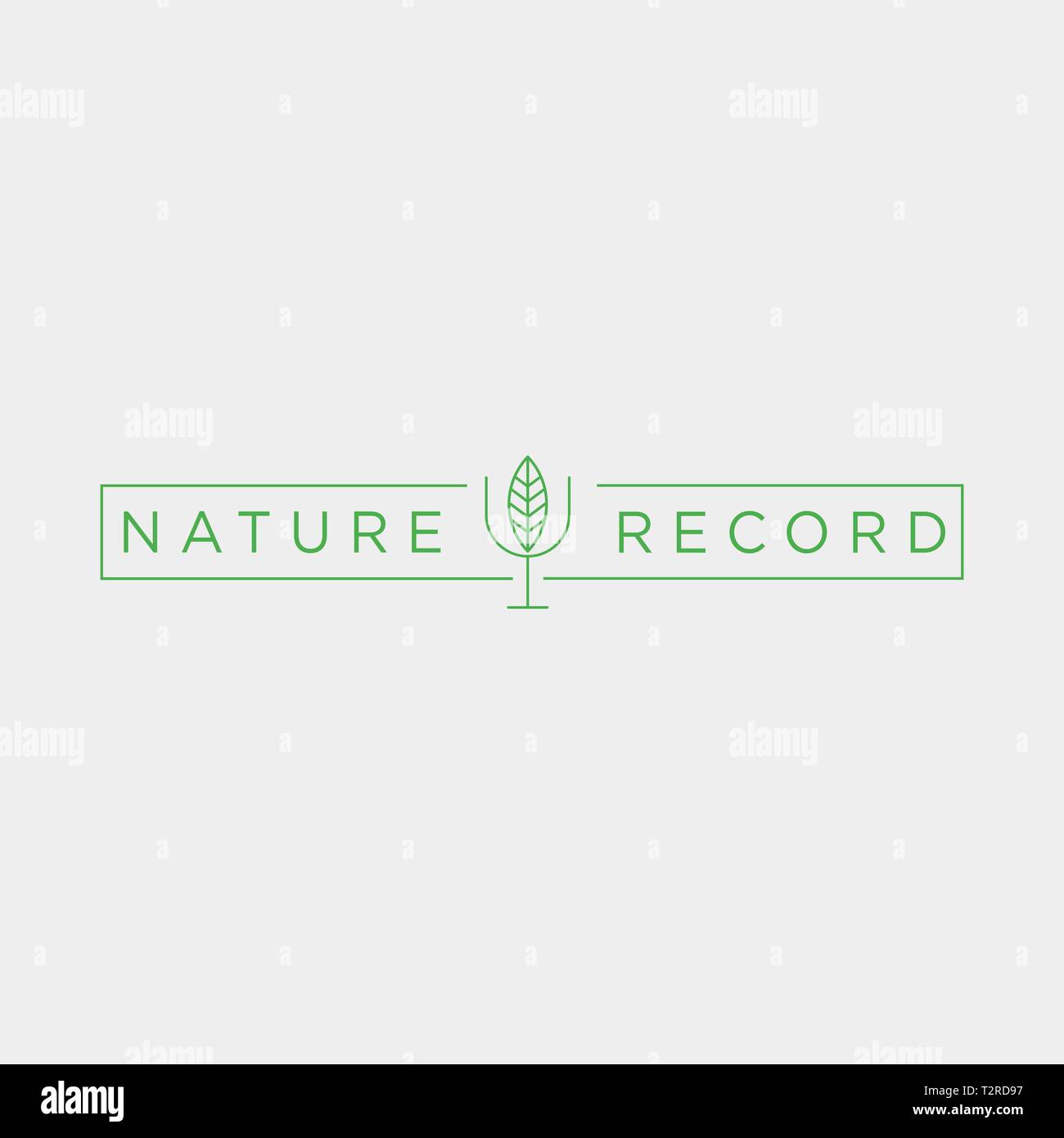 nature record leaf studio line badge simple logo template vector illustration icon element - vector Stock Vector