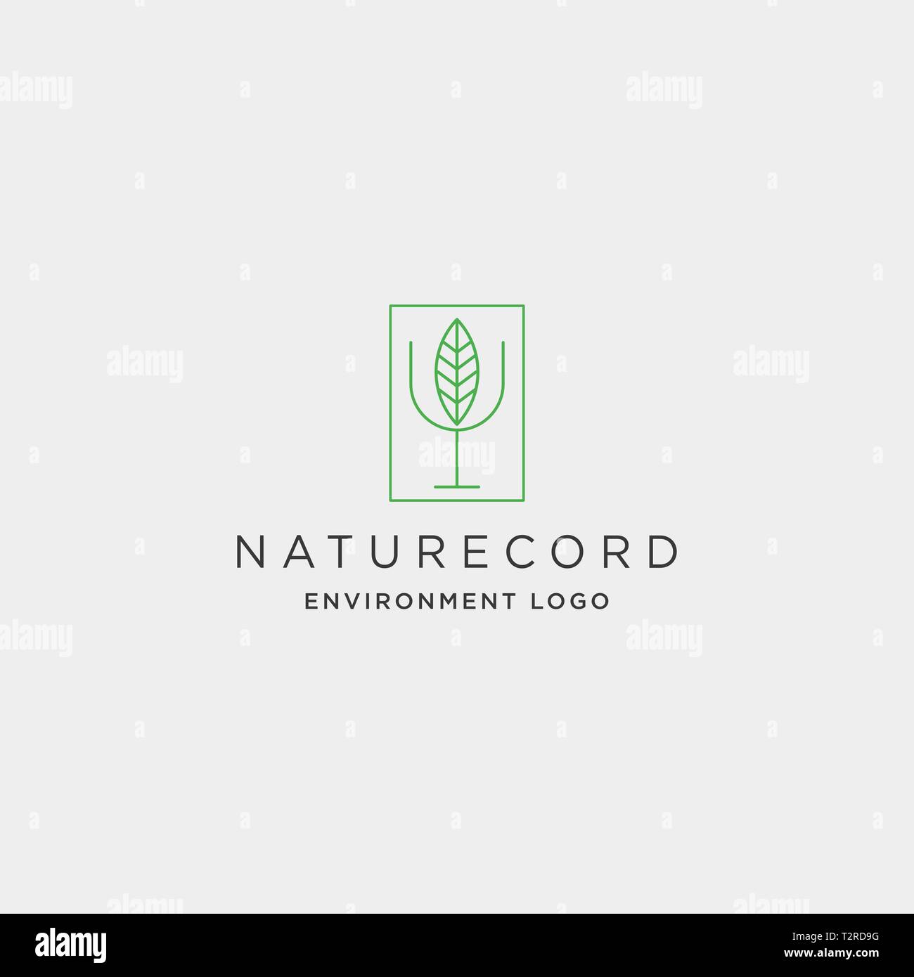 nature record leaf studio line badge simple logo template vector illustration icon element - vector Stock Vector