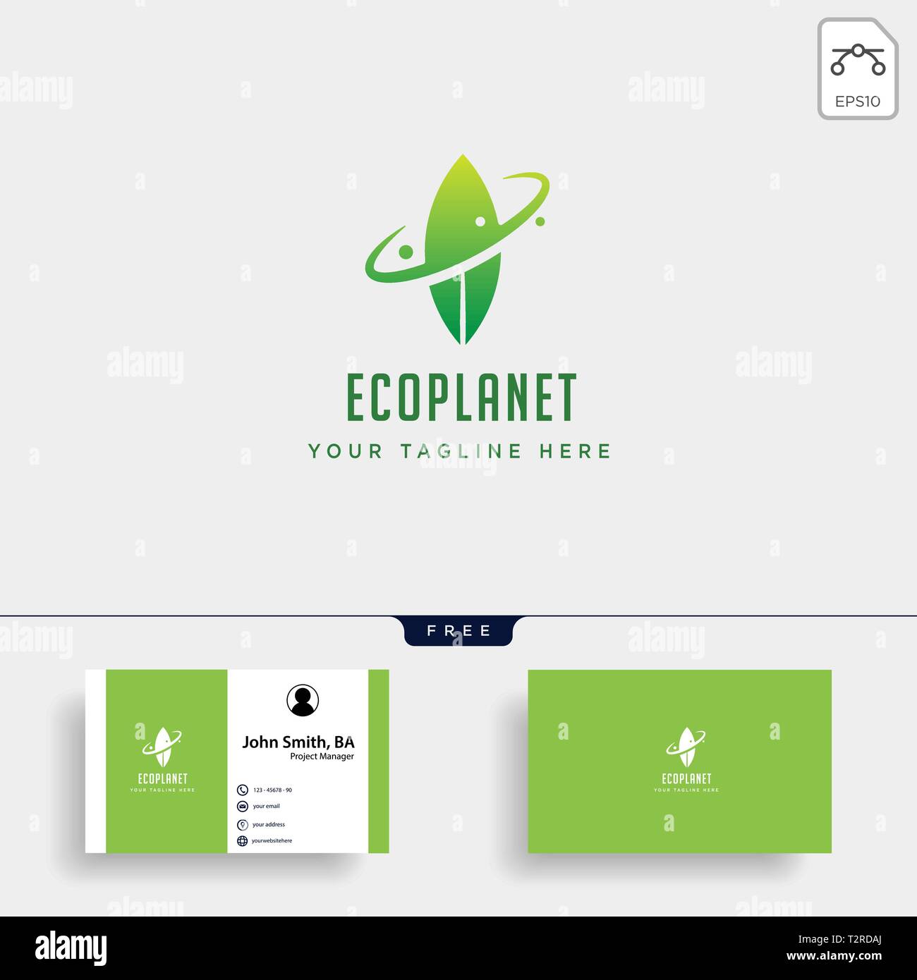 leaf planet nature simple logo template vector illustration icon ...