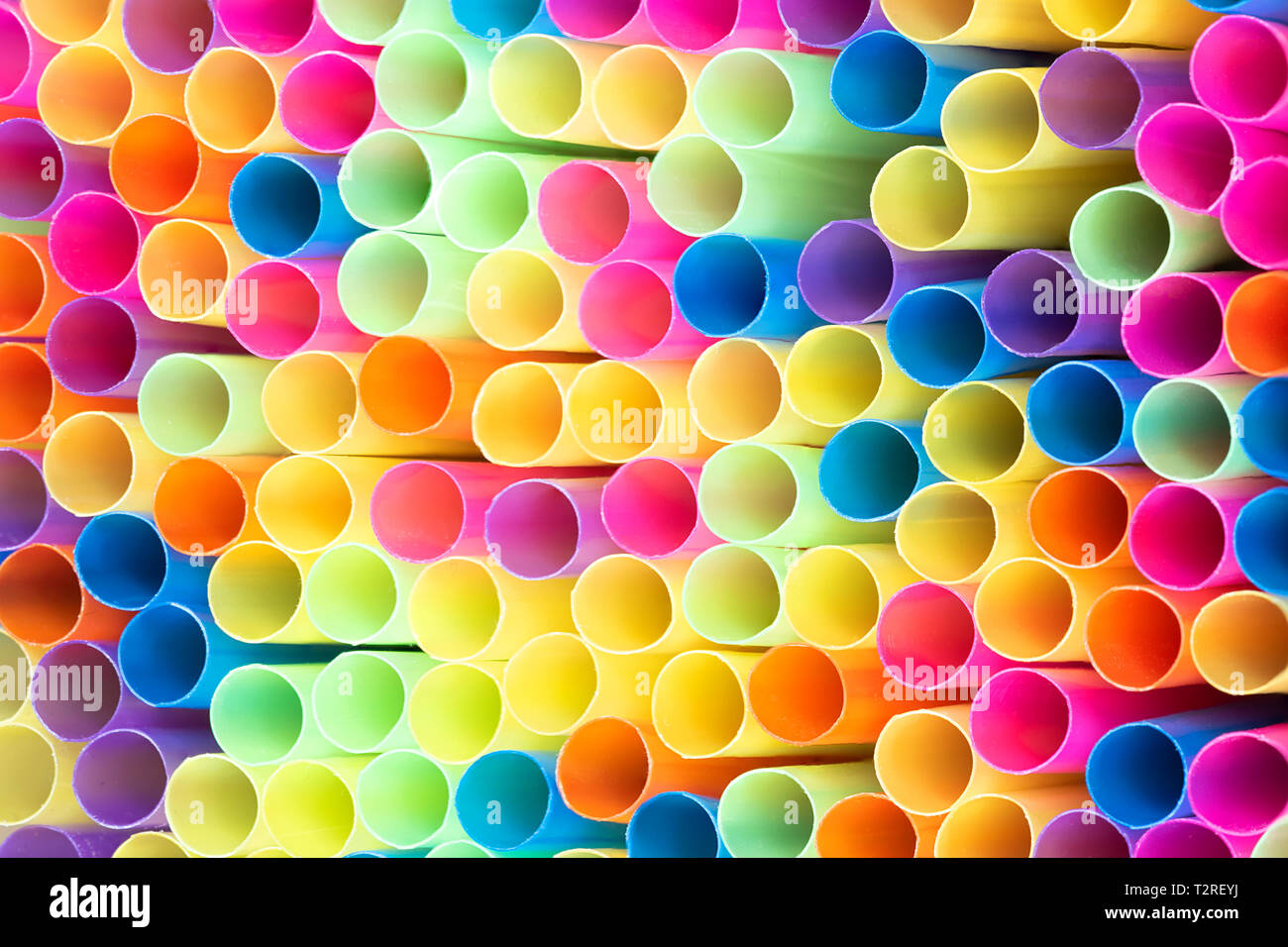 colored plastic pipes Stock Photo