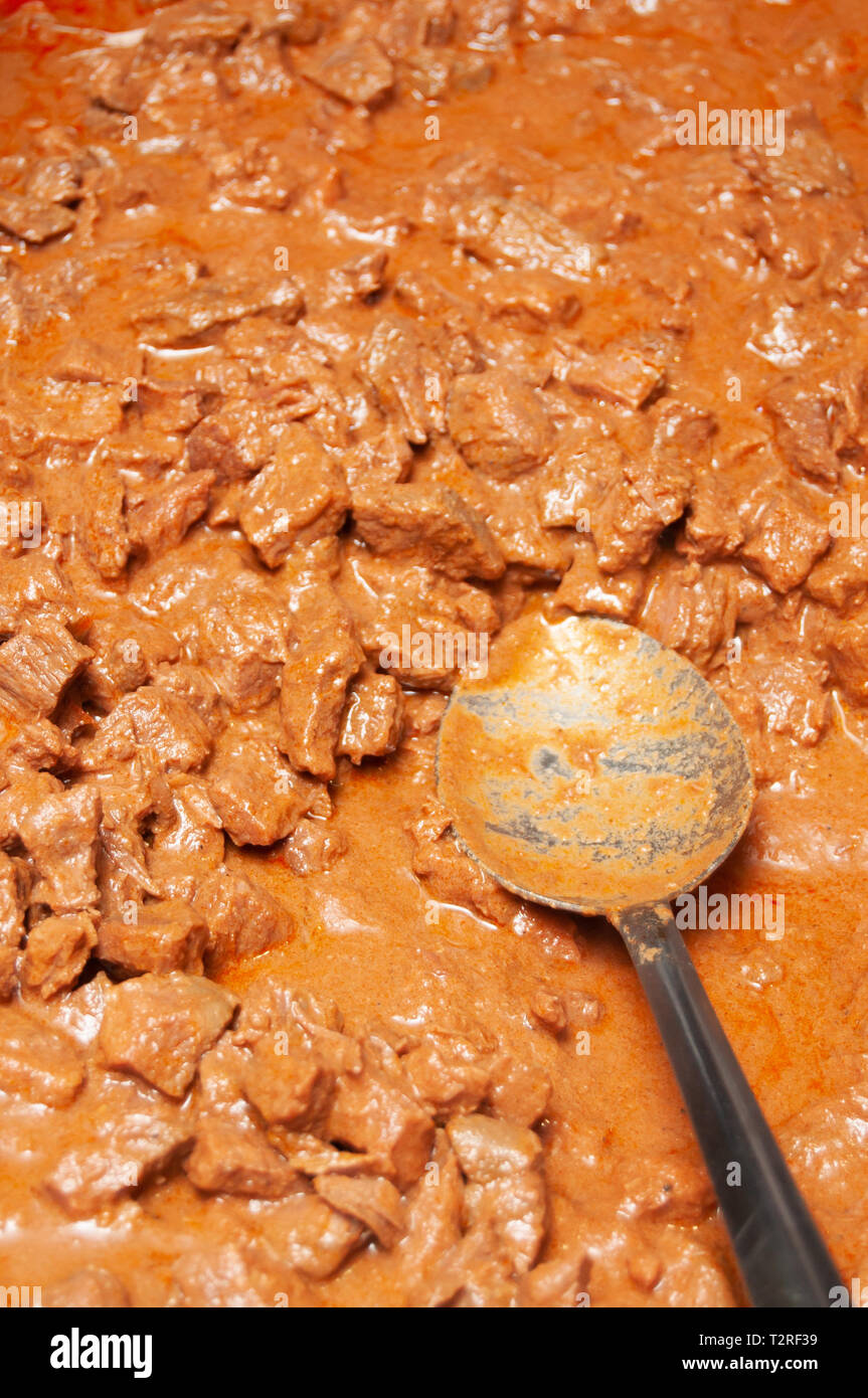 chopped meat in creamy sauce Stock Photo Alamy