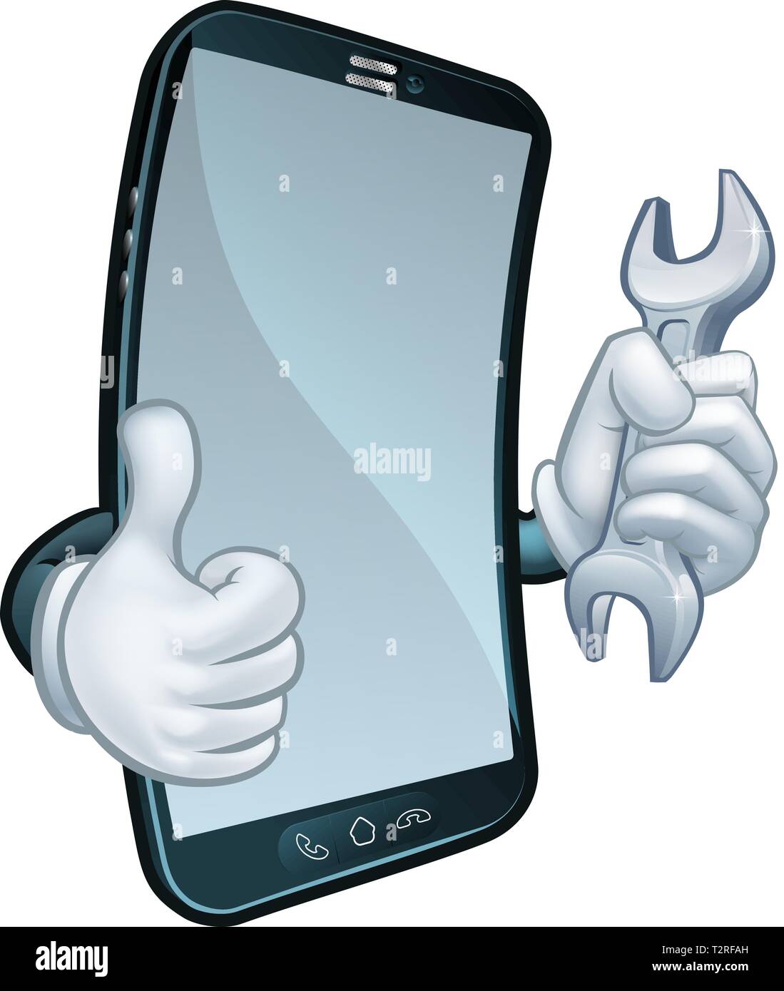 Mobile Phone Repair Spanner Thumbs Up Cartoon Stock Vector Image & Art -  Alamy