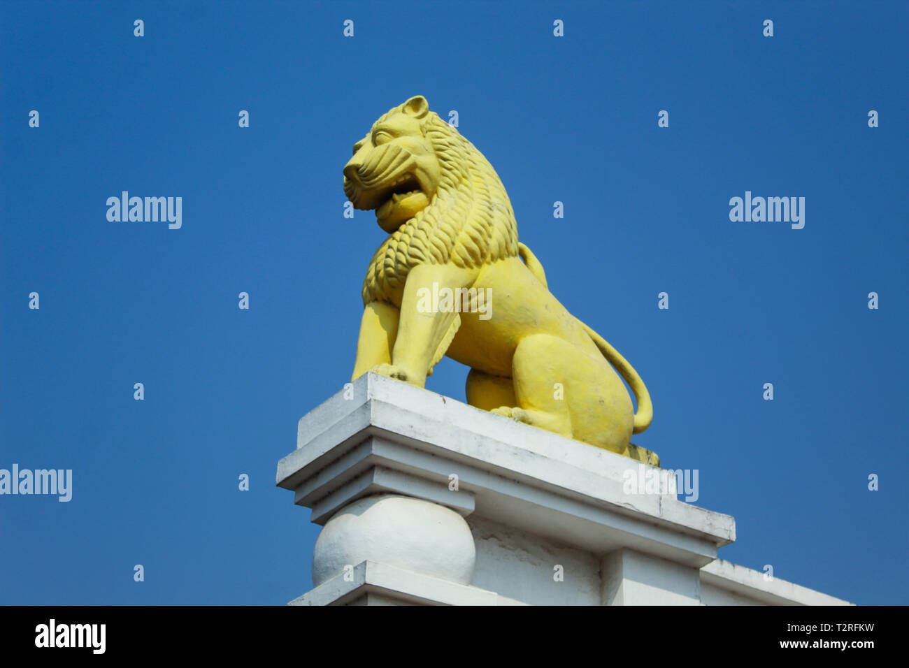 ashoka lion at dhauli giri temple historical place Stock Photo
