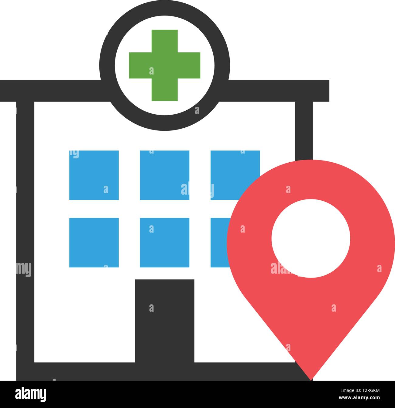 Hospital location graphic design template vector isolated illustration Stock Vector