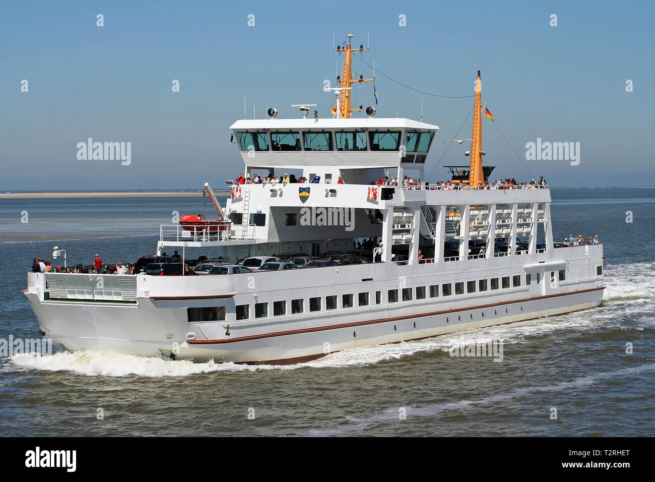 An island ferry in the North Sea Stock Photo