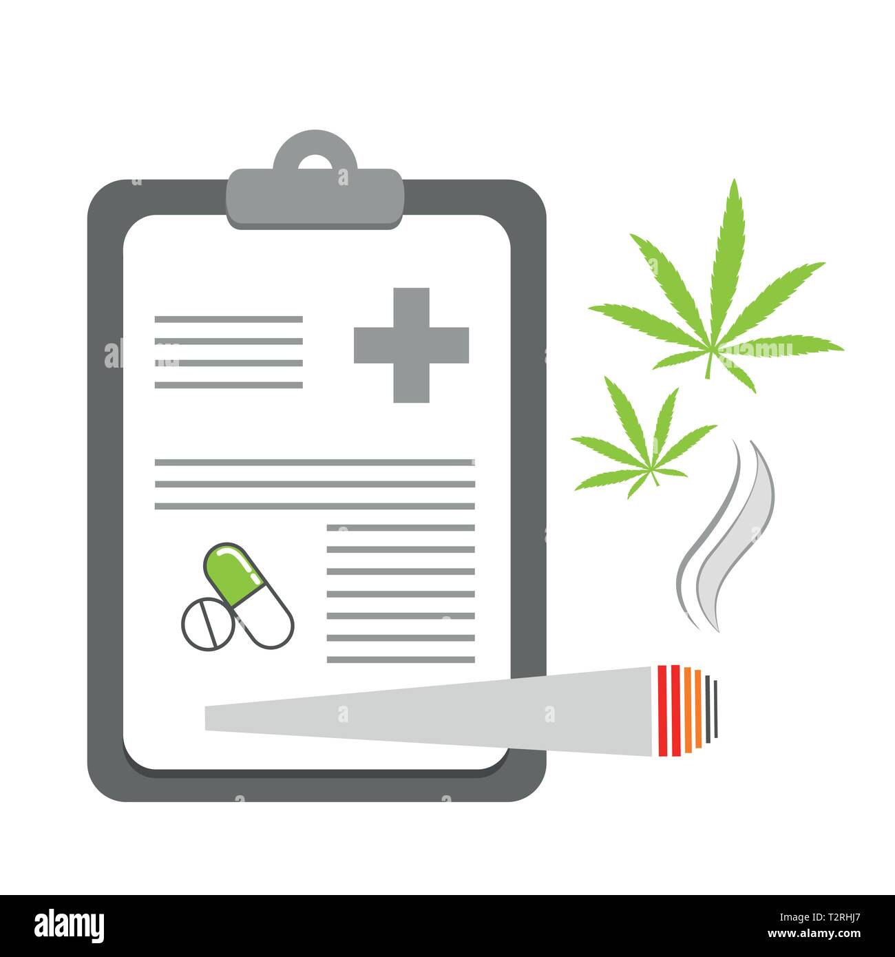 smoking cannabis on recipe joint vector illustration EPS10 Stock Vector