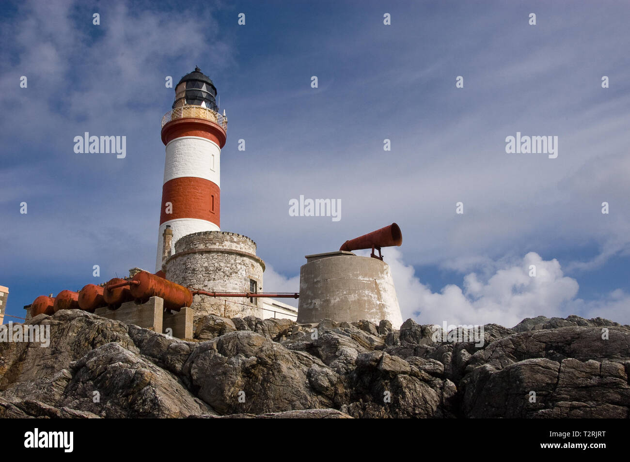 Eilean Glas Lighthouse on the island of Scalpay in The Outer Hebrides Stock Photo