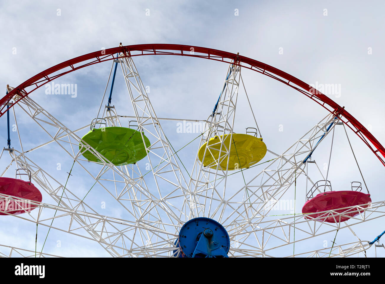 Colourful Ferris wheel against the sky Stock Photo