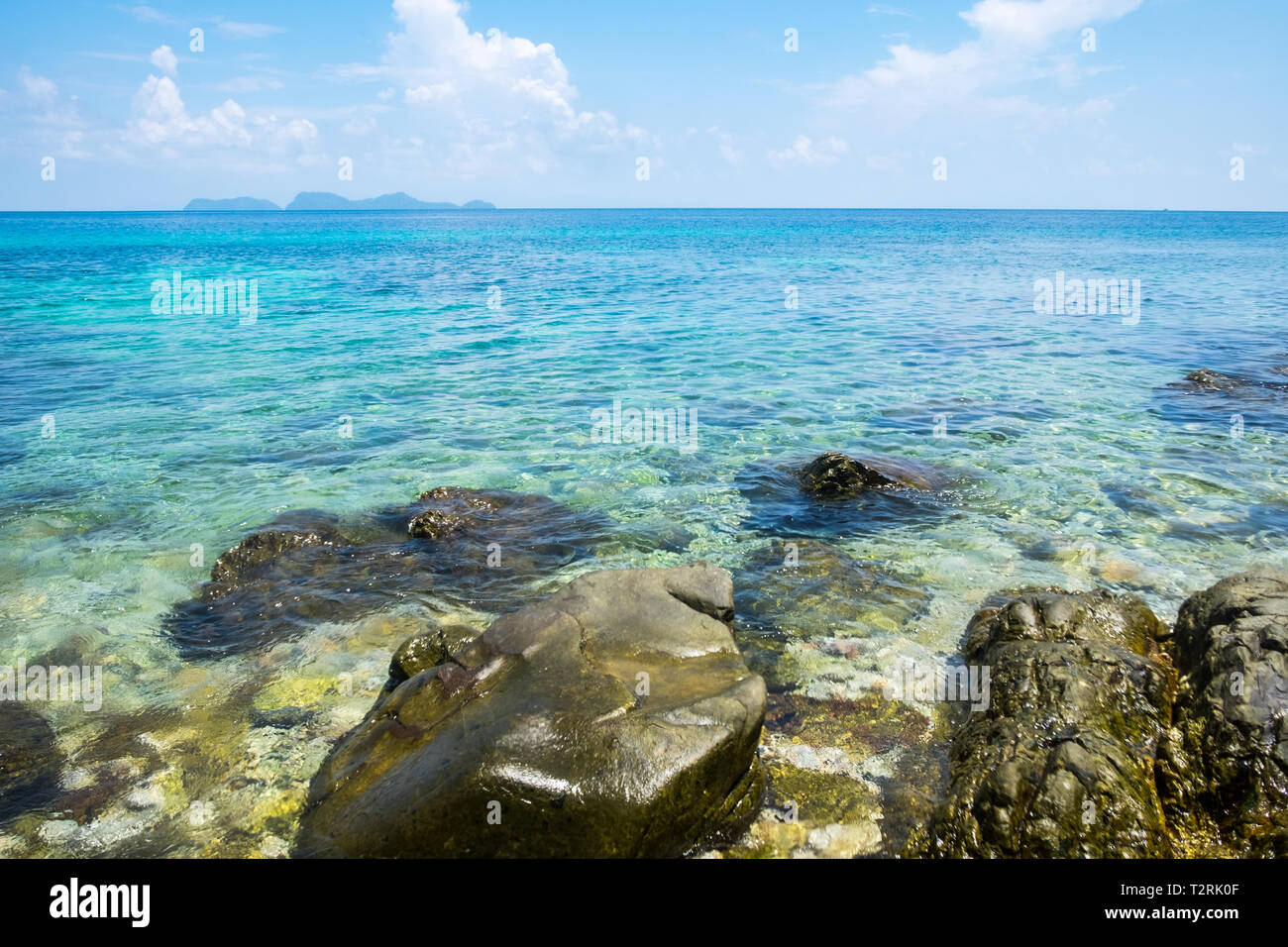 Crystal sea with reef rock in lipe island Stock Photo - Alamy