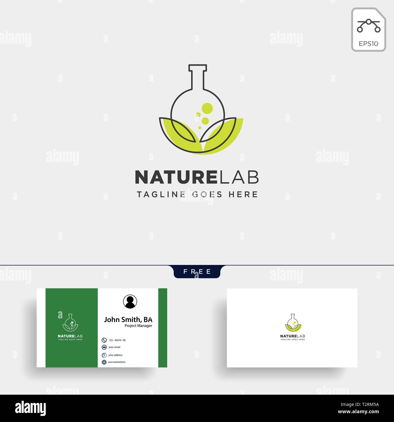eco lab nature leaf simple line logo template vector illustration icon element - vector Stock Vector