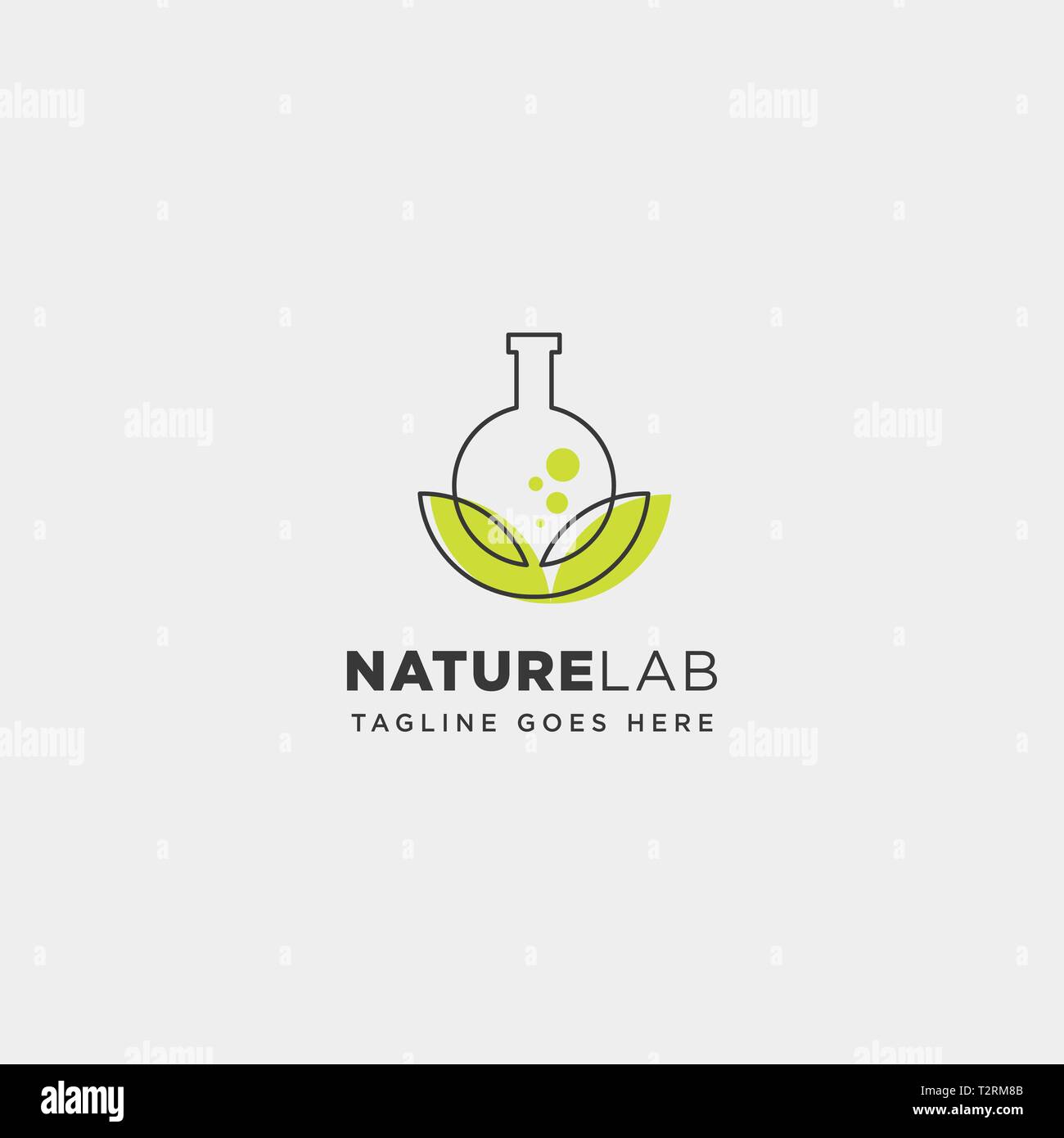 eco lab nature leaf simple line logo template vector illustration icon ...