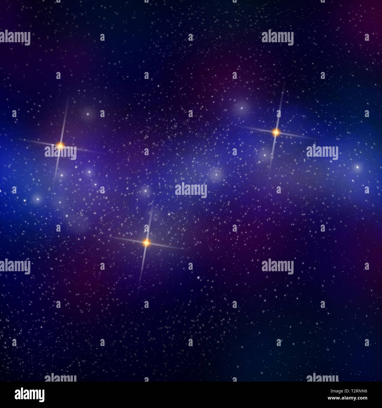 Star field including nebula and interstellar gases. Stock Photo